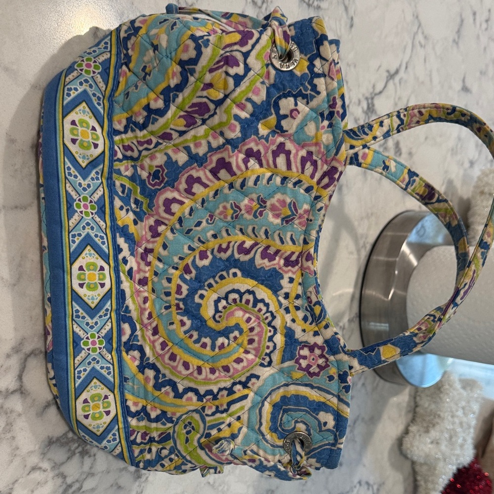 Vera Bradley Blue and Purple Paisley Shoulder Bag